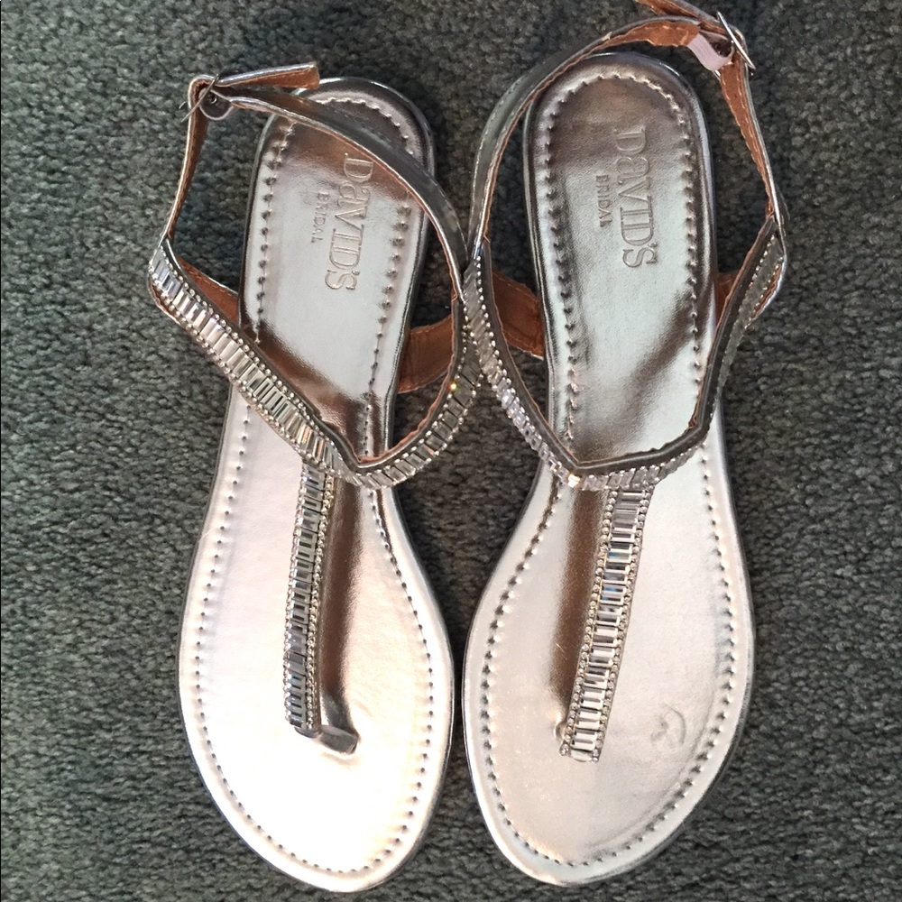 David’s Bridal Silver Flats